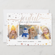 JOYFUL Holidays Tidings  Color-Matching Typography Holiday Card