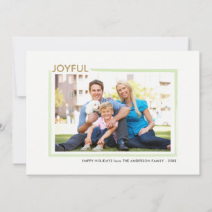 Joyful Horizontal Photo Christmas Holiday Card