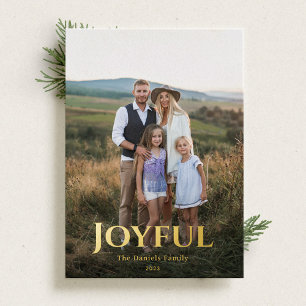 Joyful in Gold Foil Holiday Card