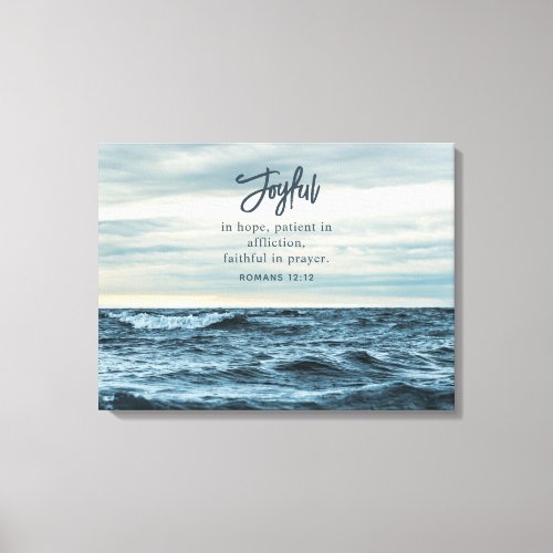 Joyful In Hope Christian Inspirational Ocean Canvas Print