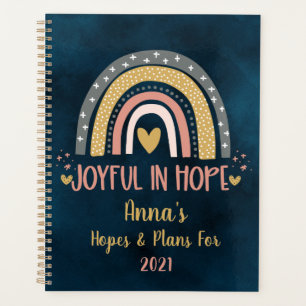 Joyful In Hope Pink Christian Rainbow 2022 Planner