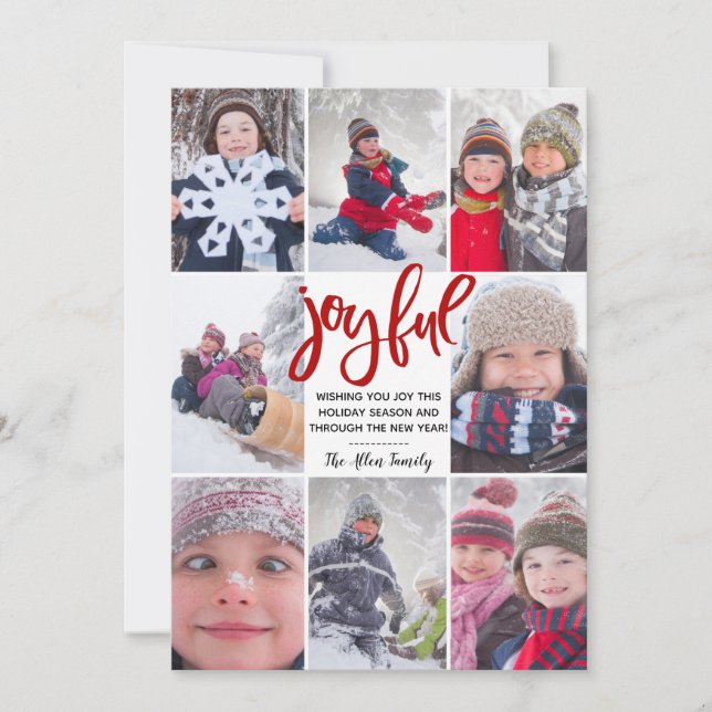 Joyful in Red 8 Photo | Christmas Photo Card (Front)