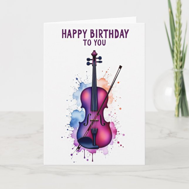 Joyful Instrument Birthday Card (Front)