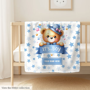 Joyful It’s a Boy Teddy Blanket for Baby Arrival