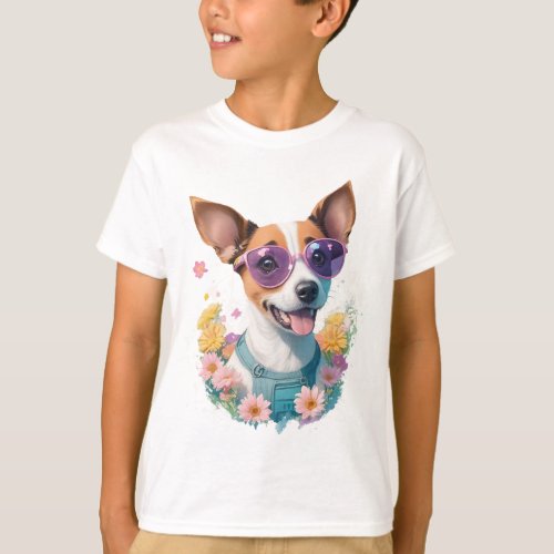 Joyful Jack Russell T_shirt for Kids
