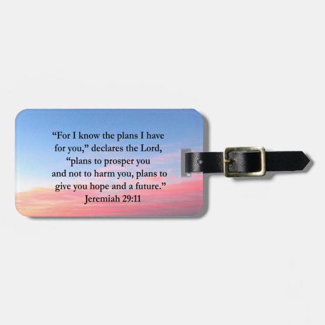 JOYFUL JEREMIAH 29:11 SUNRISE LUGGAGE TAG (Front Horizontal)