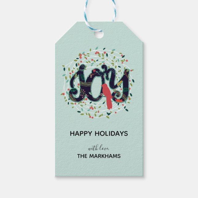 Joyful Joy Christmas holiday gift tag (Front)