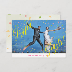 Joyful Joyful Confetti Photo - 3x5 Christmas Card