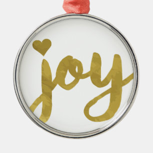 Joyful Joyful I've Got Joy Full of Joy Gold Art Metal Ornament