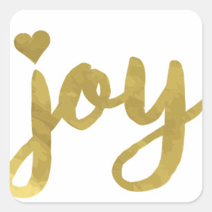 Joyful Joyful I've Got Joy Full of Joy Gold Art Square Sticker