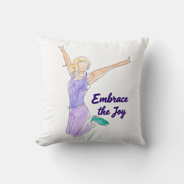 Joyful Jump Throw Pillow (Front)