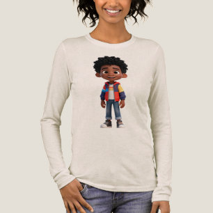 Joyful Kid Rainbow Jacket 3D Character Long Sleeve Tri-Blend Shirt