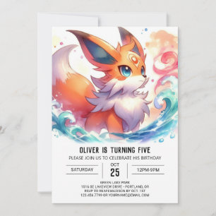 Joyful Kids Fox Birthday Invitation