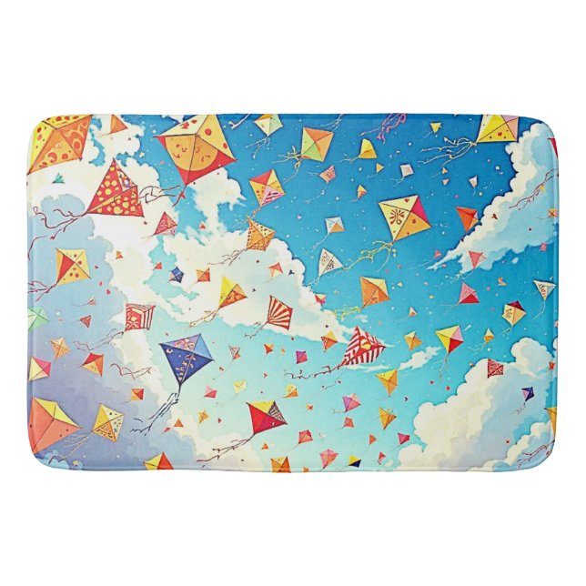 Joyful Kites Soaring High Bath Mat (Front)
