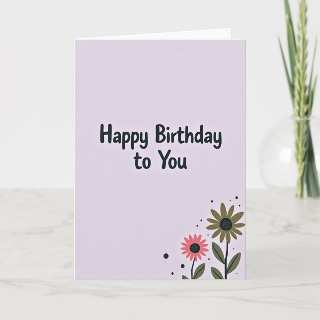 Joyful Lavender Birthday Card (Front)