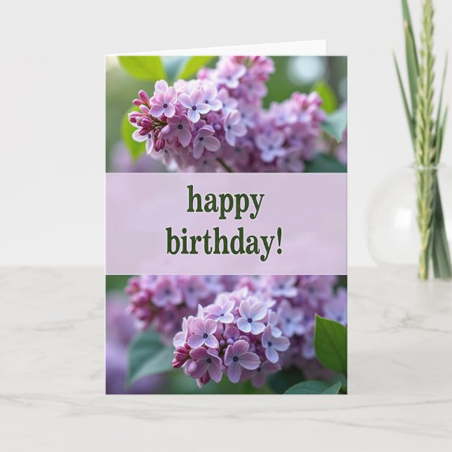 Joyful Lavender Blossom Card (Front)