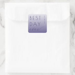 Joyful Lavender Typographic Celebration Square Sticker