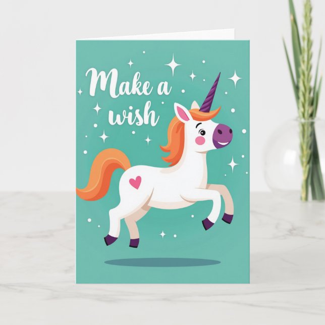 Joyful Leaping Equine Birthday Card (Front)