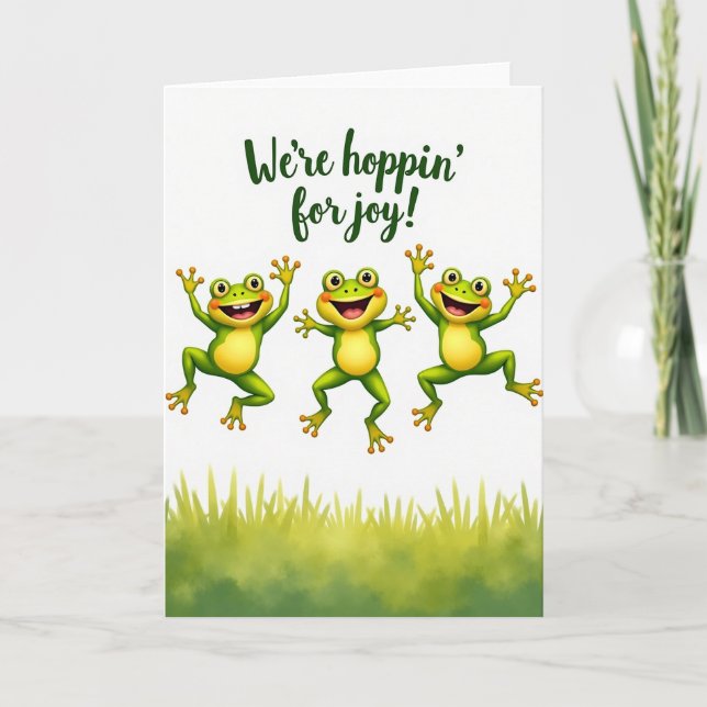 Joyful Leaping Frogs Fathers Day Card (Front)