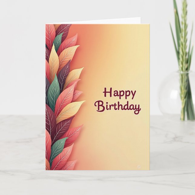 Joyful Leaves Gradient Card (Front)