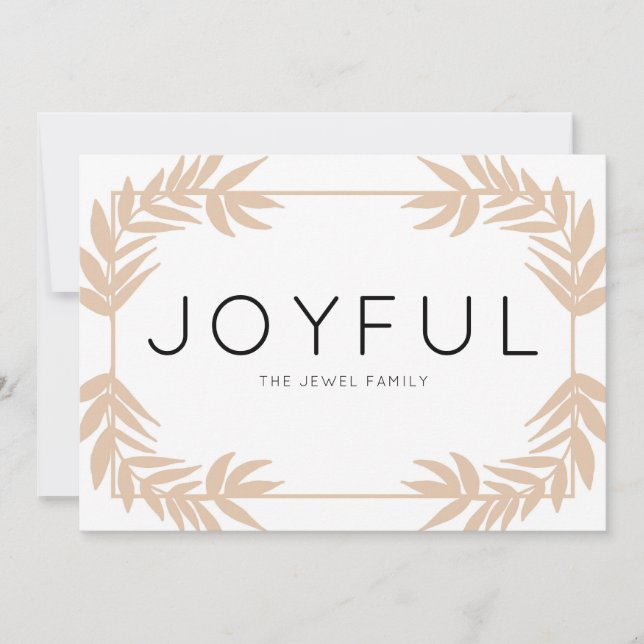 Joyful Leaves Paper Holiday Card (Front)