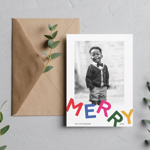 Joyful Lettering Holiday Photo Card