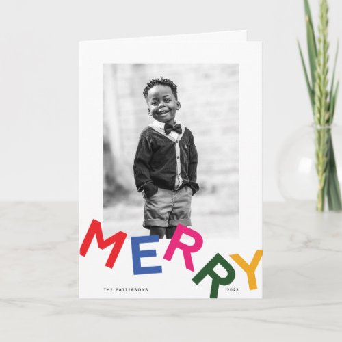 Joyful Lettering Holiday Photo Folded