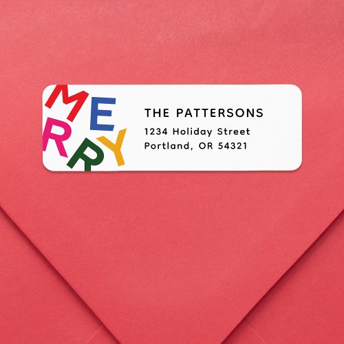 Joyful Lettering Holiday Return Address Label