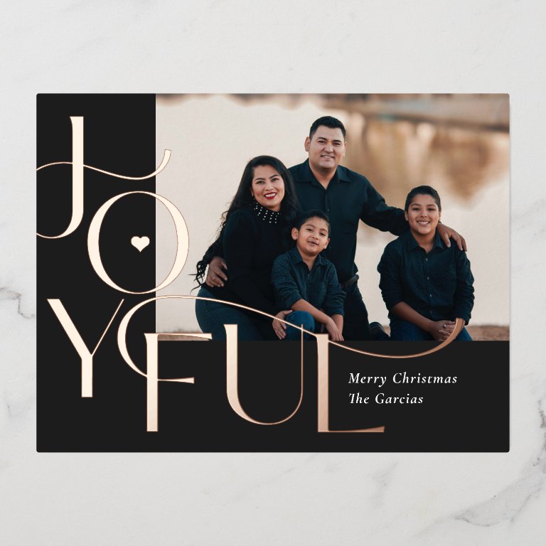 Joyful Life Foil Photo Holiday Postcard