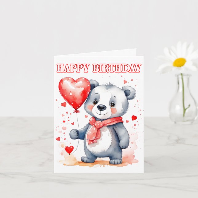 Joyful Little Koala Bear Happy Birthday Card (Small Plant)