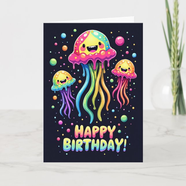 Joyful Luminous Sea Creatures Card (Front)