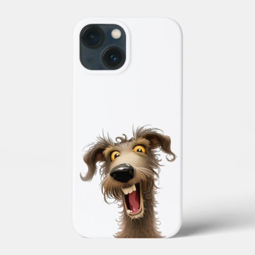 Joyful Lurcher _ Cheeky Cartoon Greyhound iPhone 13 Mini Case