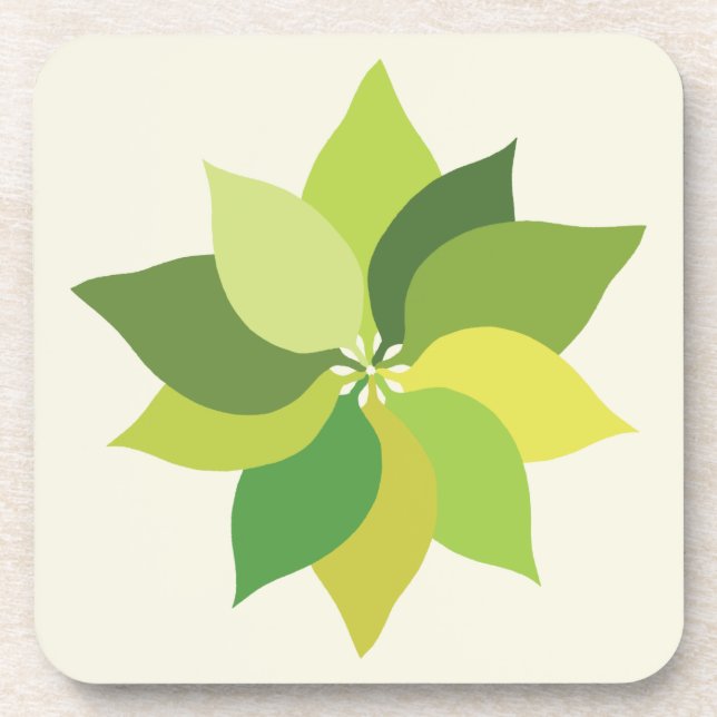 Joyful Lush Leaves.  Beverage Coaster (Front)