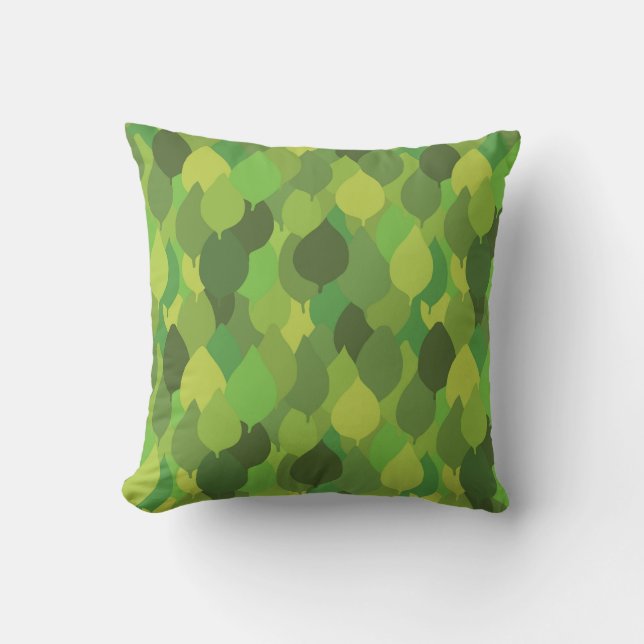 Joyful Lush Leaves - seamless surface pattern.   Throw Pillow (Front)
