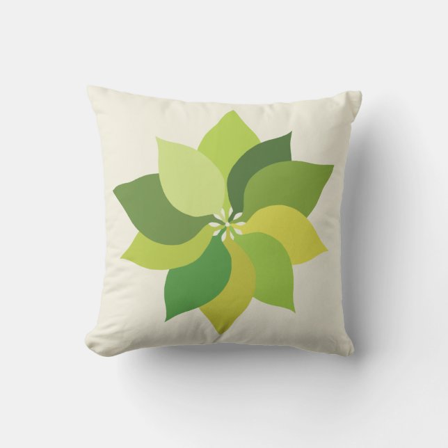 Joyful Lush Leaves.   Throw Pillow (Front)