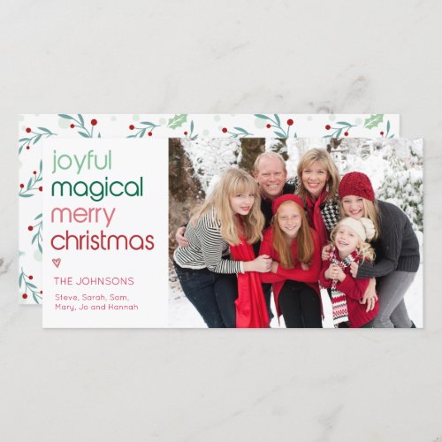 Joyful Magical Merry Christmas photo cards