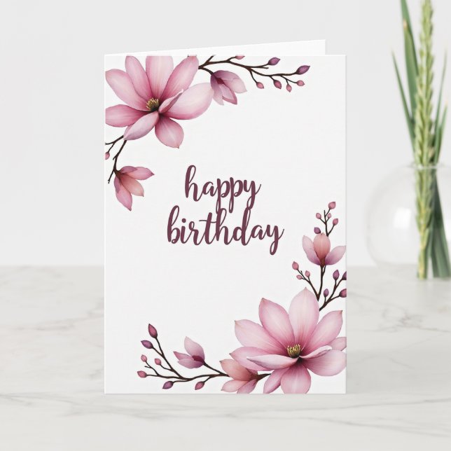 Joyful Magnolia Bloom Card (Front)