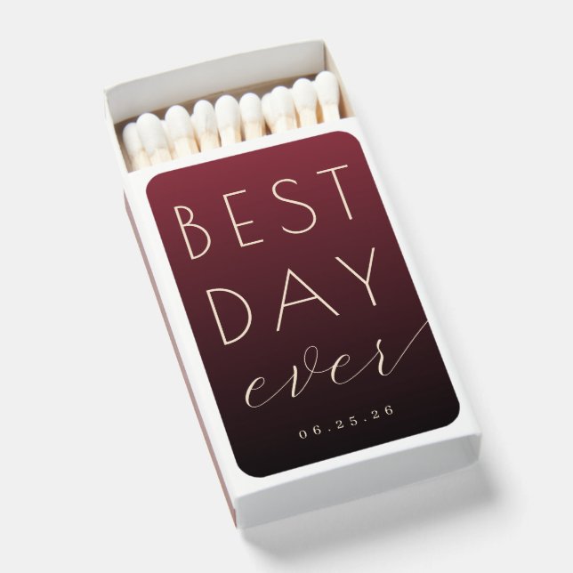 Joyful Maroon Elegant Wedding Matches (Front Open)