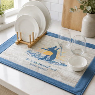 Joyful Mermaid Inspirational  Cloth Placemat