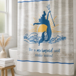 Joyful Mermaid Inspirational Shower Curtain
