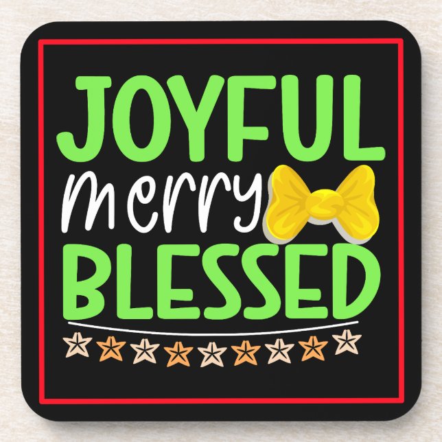 Joyful Merry Blessed-81053 Beverage Coaster (Front)