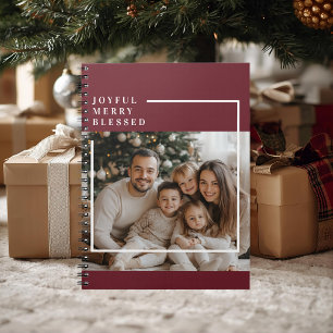 Joyful Merry Blessed Christmas Photo  Notebook