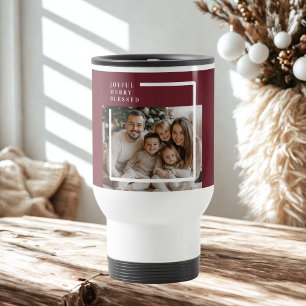 Joyful Merry Blessed Christmas Photo  Travel Mug