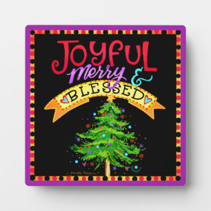 Joyful, Merry, Blessed' Christmas Tree Inspirivity Plaque