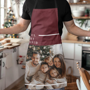 Joyful Merry Blessed Personalized Christmas Photo Apron