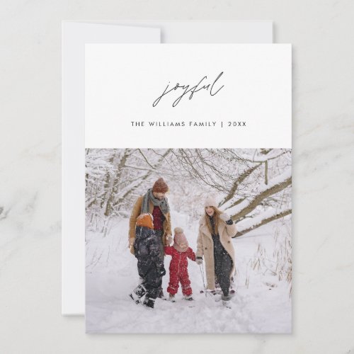 Joyful Merry Christmas Family Photo Layover Holiday Card