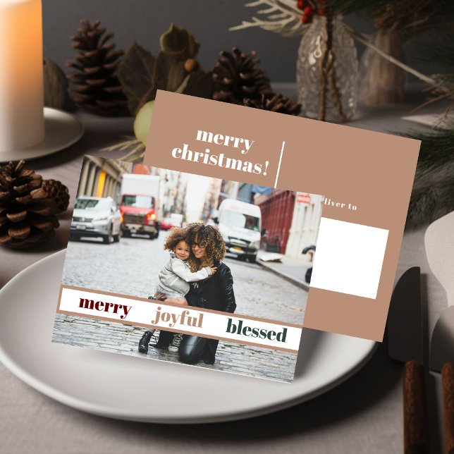 Joyful Merry Christmas Photo Postcard (Creator Uploaded)