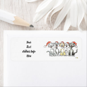 Joyful Merry Christmas singing cats Label