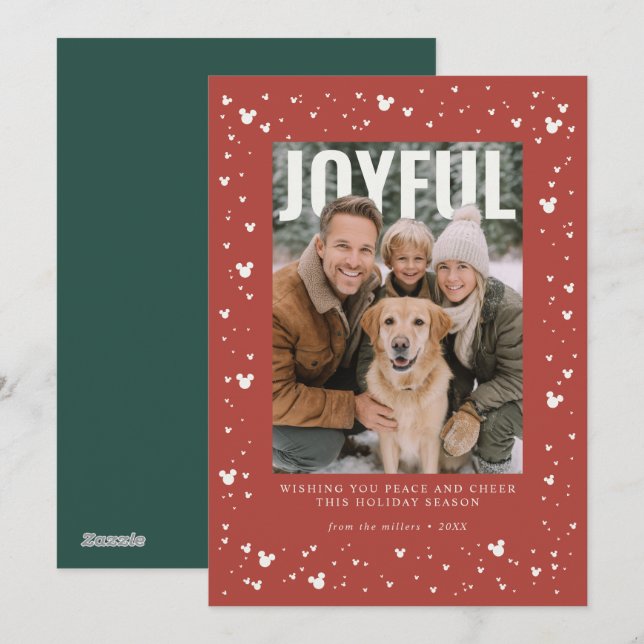 Joyful Mickey Holidays Photo Pop Holiday Card (Front/Back)