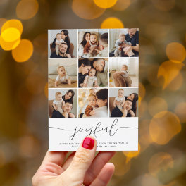 Joyful Minimalist Christmas Photo Collage Holiday